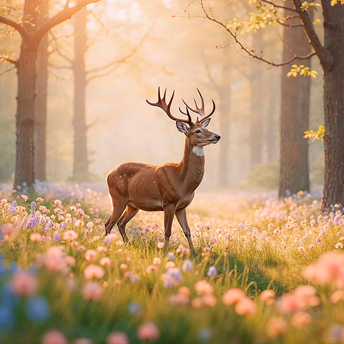 dee in woods with flowers