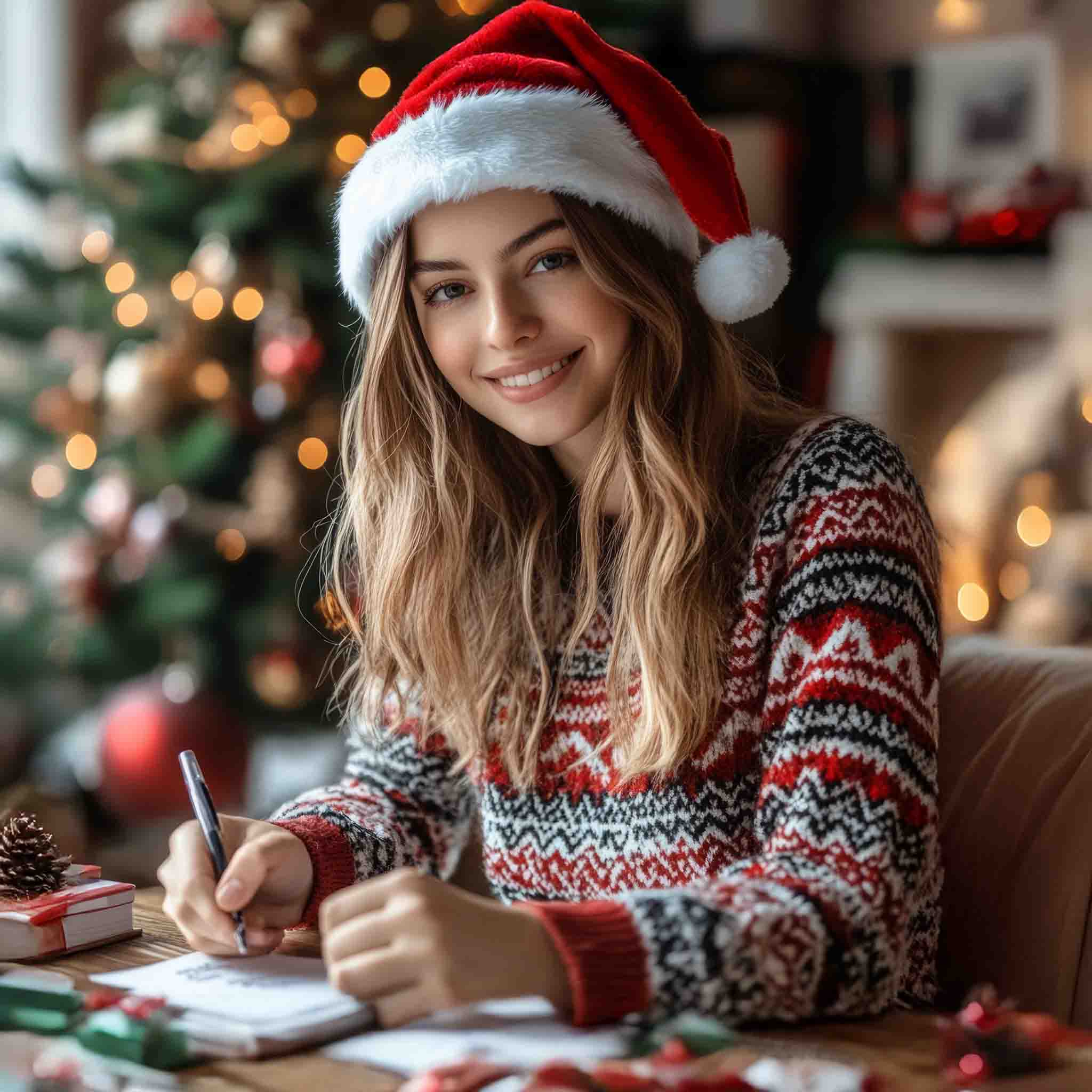 Woman writing postcards - 135