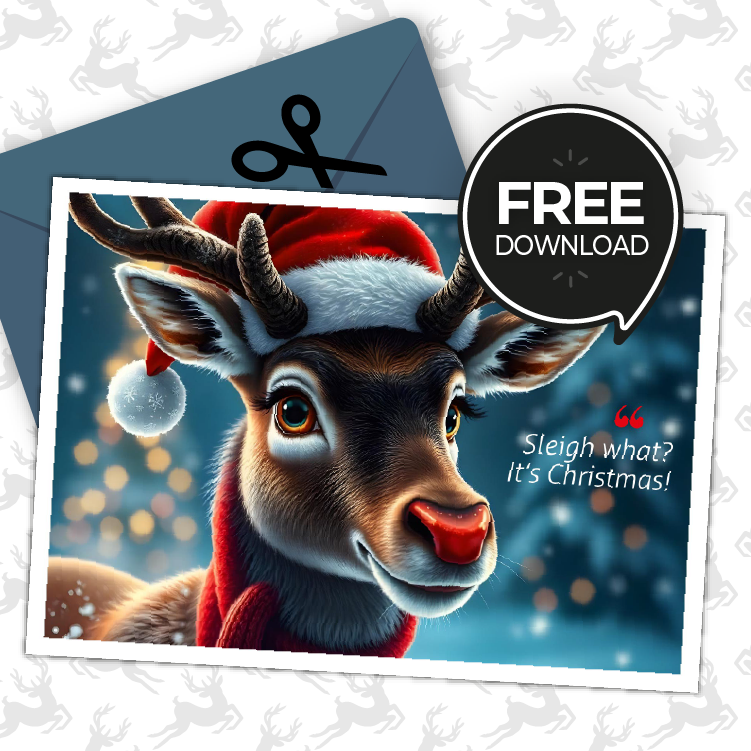 FREE DOWNLOAD - 2 DIY 'Deer' Christmas Cards