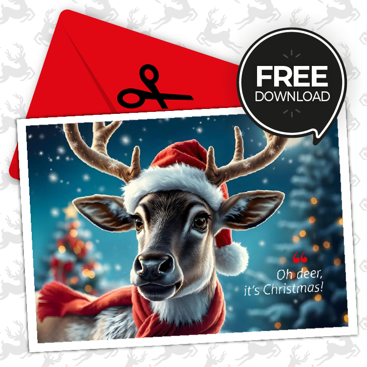 FREE DOWNLOAD - 2 DIY 'Deer' Christmas Cards