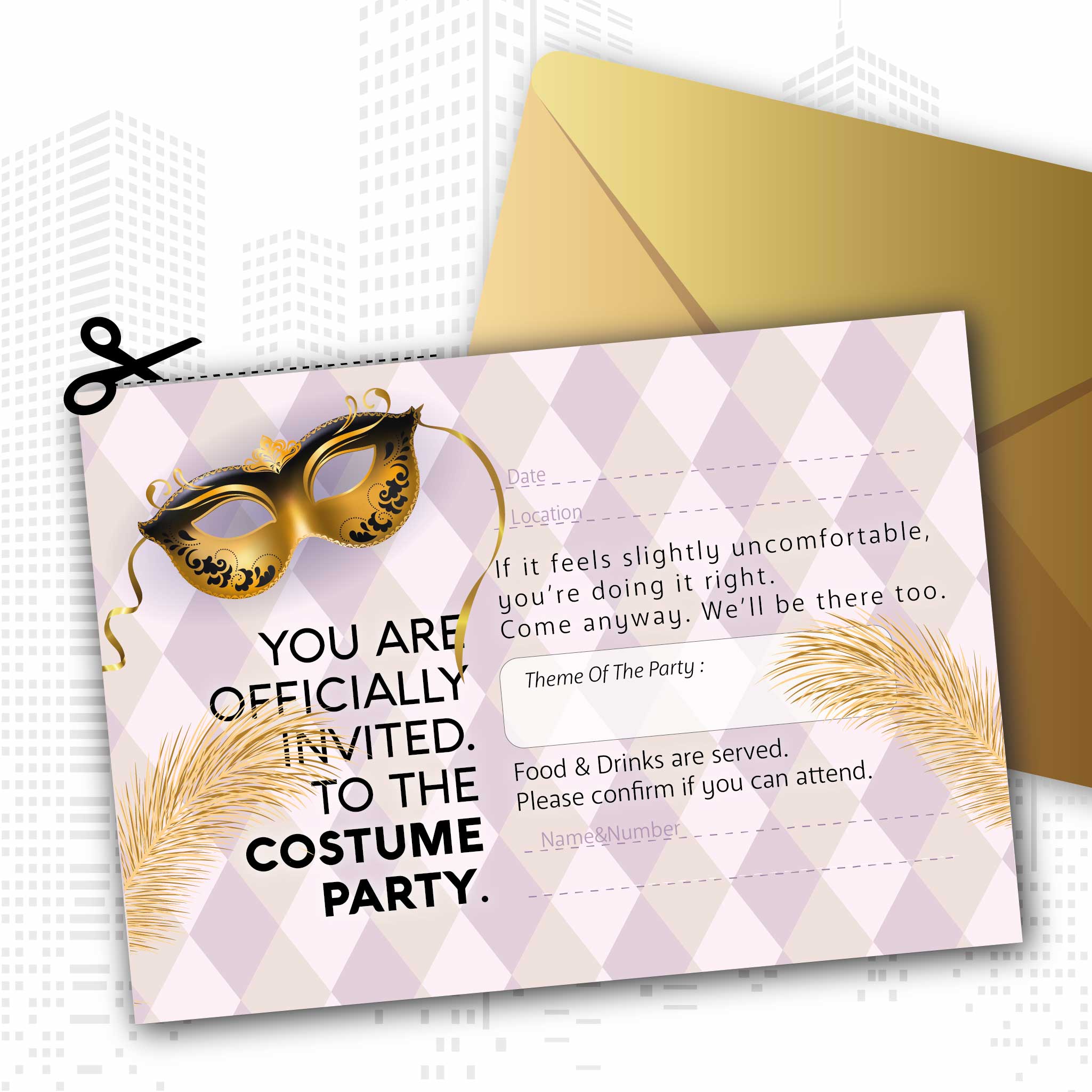INVITATION - Are you into a costume party? Then don’t wait — invite today!