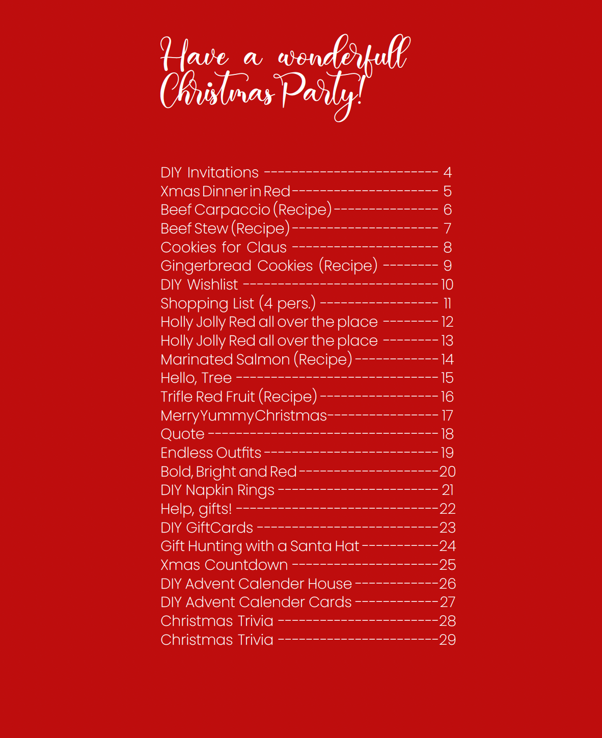 Magazine - Christmas Party (pdf) - incl. 6 printables & 5 recipes