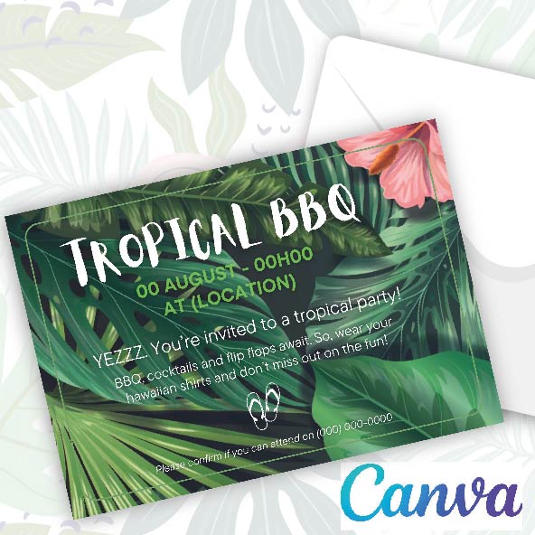 INVITATION - It’s not a party until the invitations go out—tropical style.