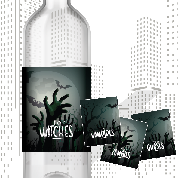 Spooky labels = drinks with a twist!